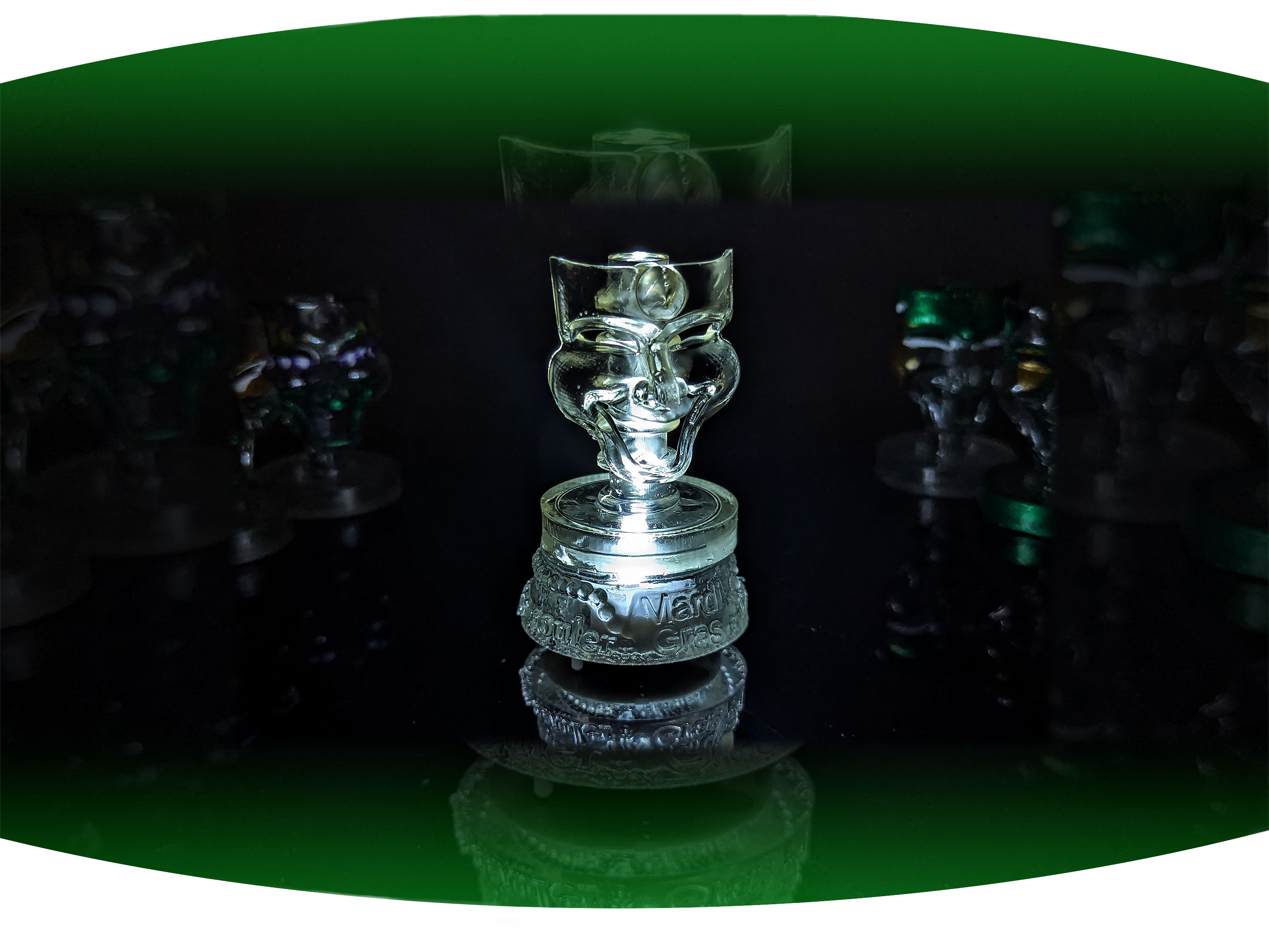 White screen printed  t-shirt with the black text Bywater with red stamp across it that says gentrified